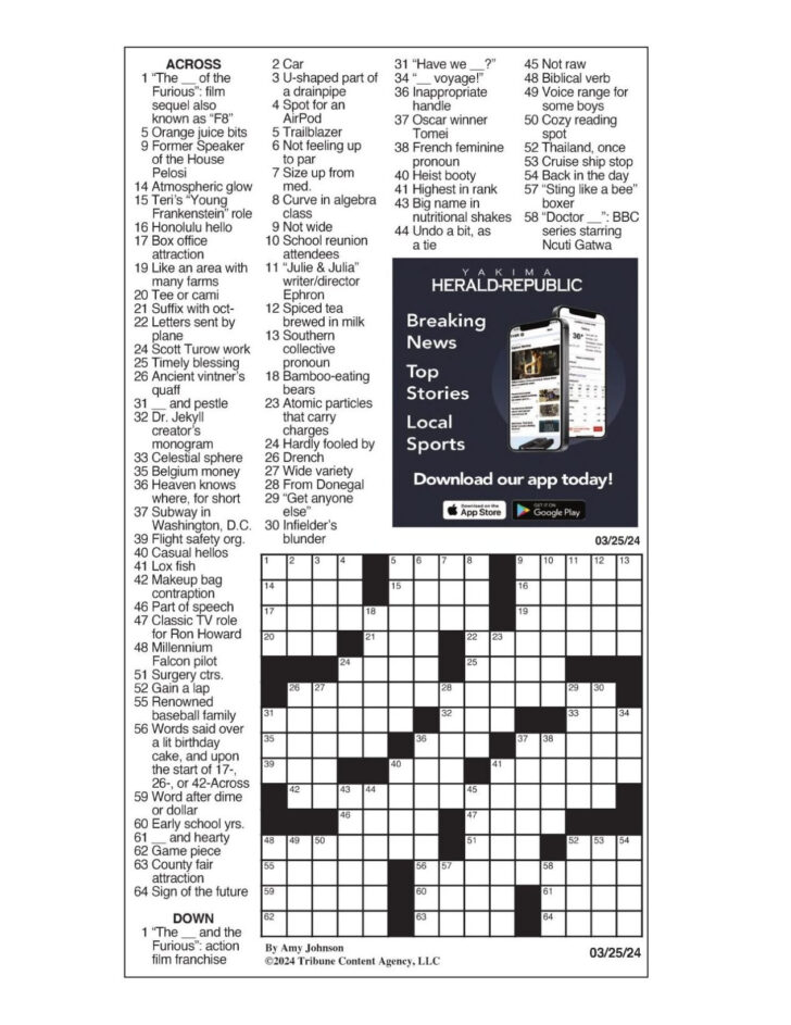 La Times Crossword Printable