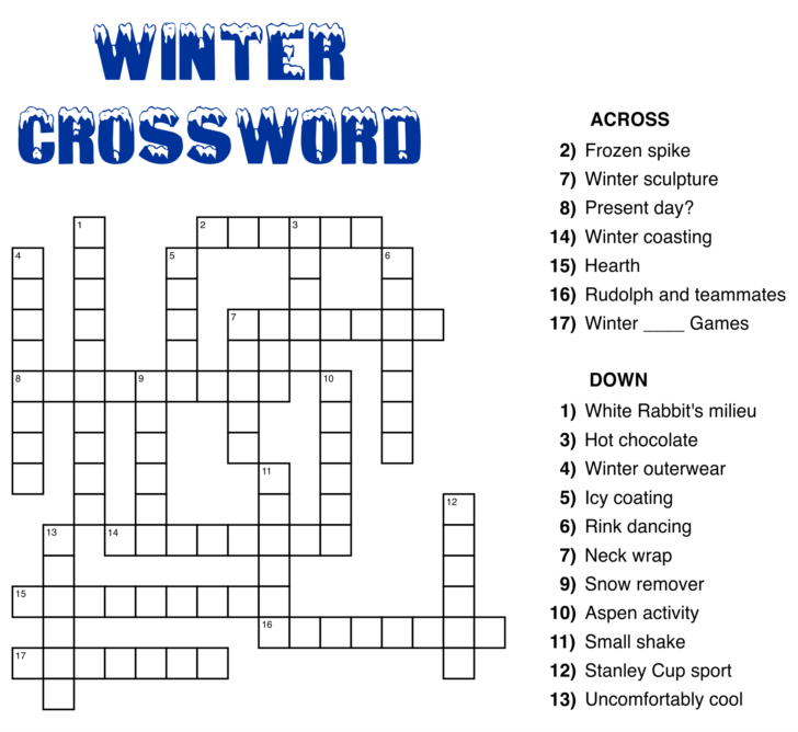 Printable Crossword Puzzles Online