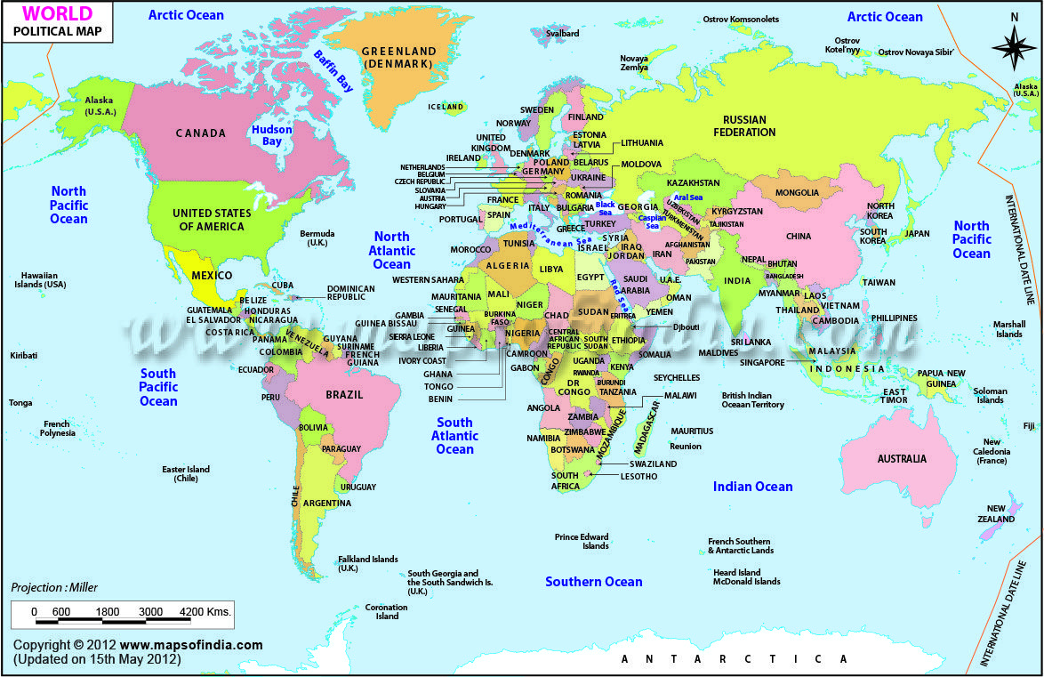 Large World Map - 10 Free Pdf Printables | Printablee inside Printable Map Of The World