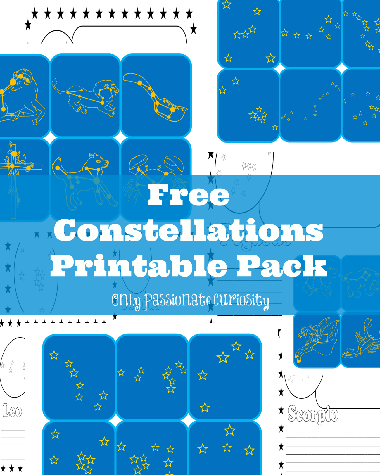 Learning About Constellations: Free Printable Pack - Only inside Constellations Flashcards Printable Free