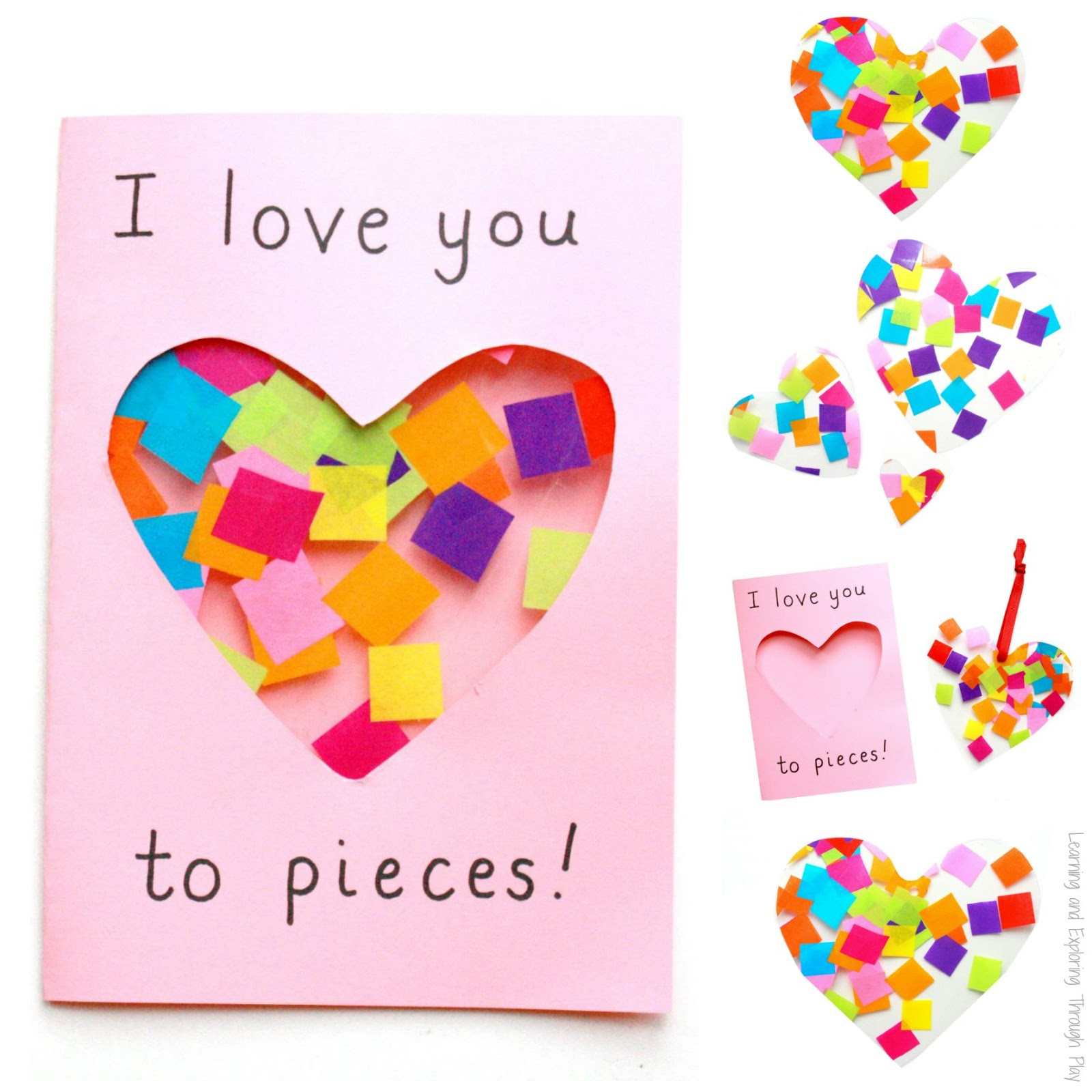 Learning And Exploring Through Play: Love You To Pieces Suncatcher throughout I Love Youpieces Printable