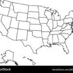 Leere Umrisskarte Vereinte Staaten America Vektorbild Within United States Of America Blank Printable Map