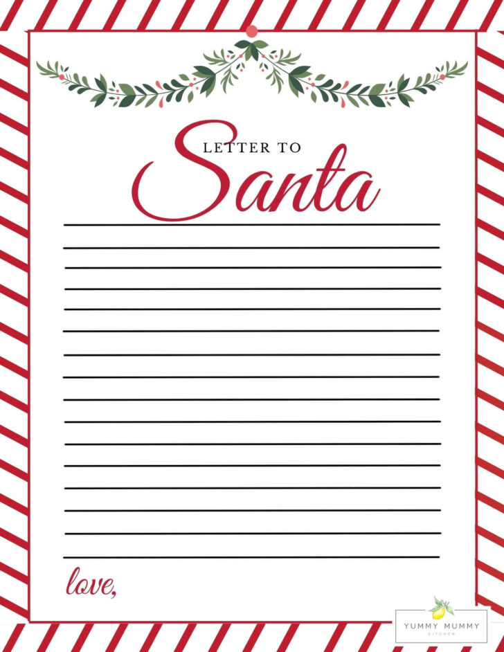 Template Letter For Santa Printable