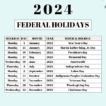 List Of Federal Holidays 2024 In The U.s. | Saturdaygift Intended For 2024 Federal Holidays Printable