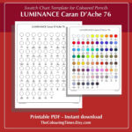 Luminance 76 Caran D'Ache Swatch Chart Leere Vorlage Druckbare Pdf With Regard To Luminance Swatch Chart Printable