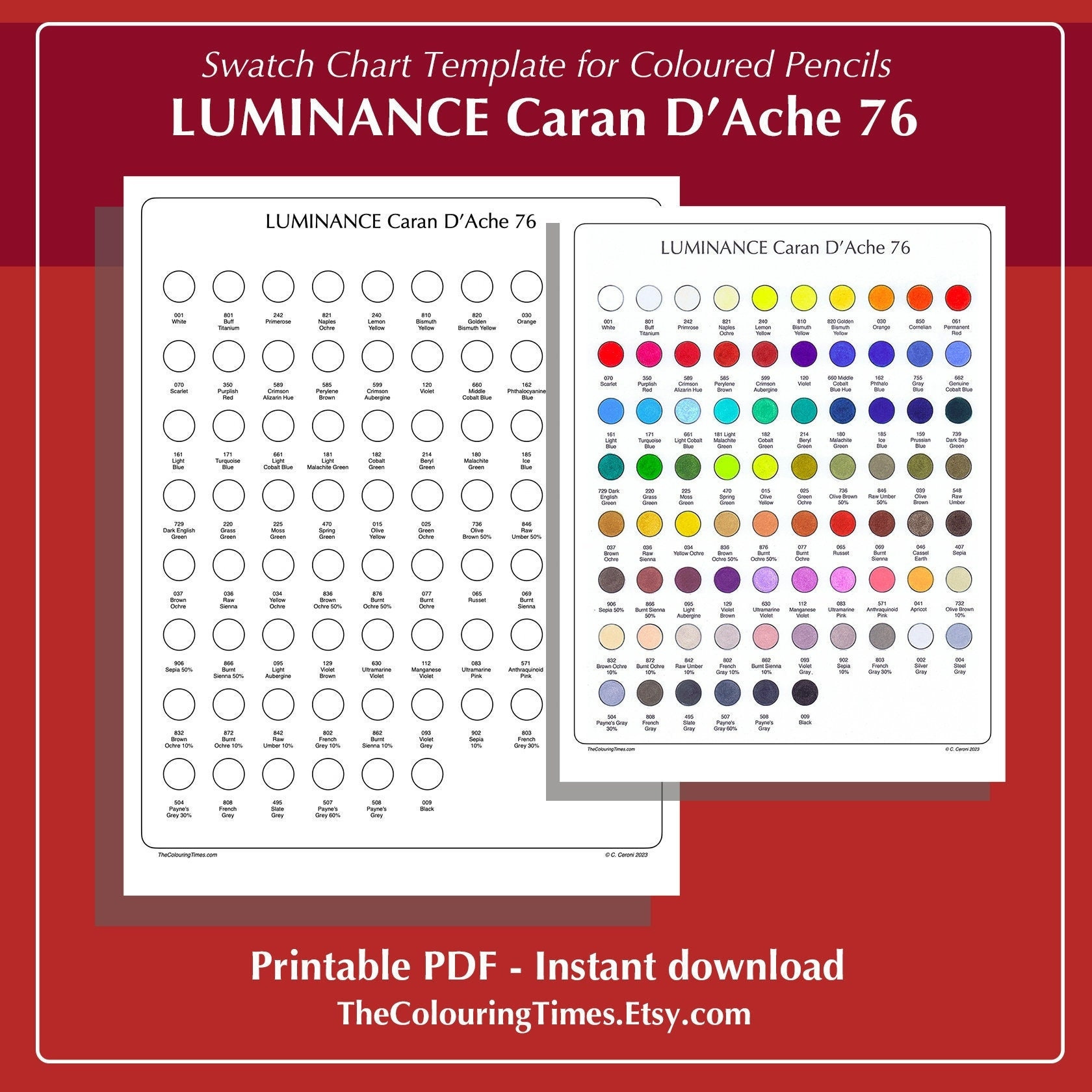 Luminance 76 Caran D&amp;#039;Ache Swatch Chart Leere Vorlage Druckbare Pdf with regard to Luminance Swatch Chart Printable