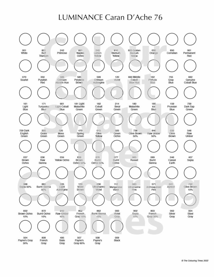 Luminance Swatch Chart Printable