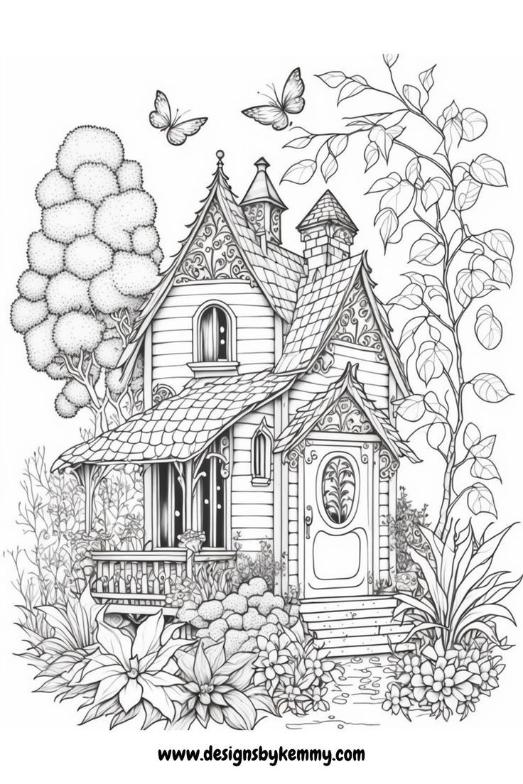 Magical House Coloring Page | Free Adult Coloring Pages | Designs with regard to Colouring Printables For Adults