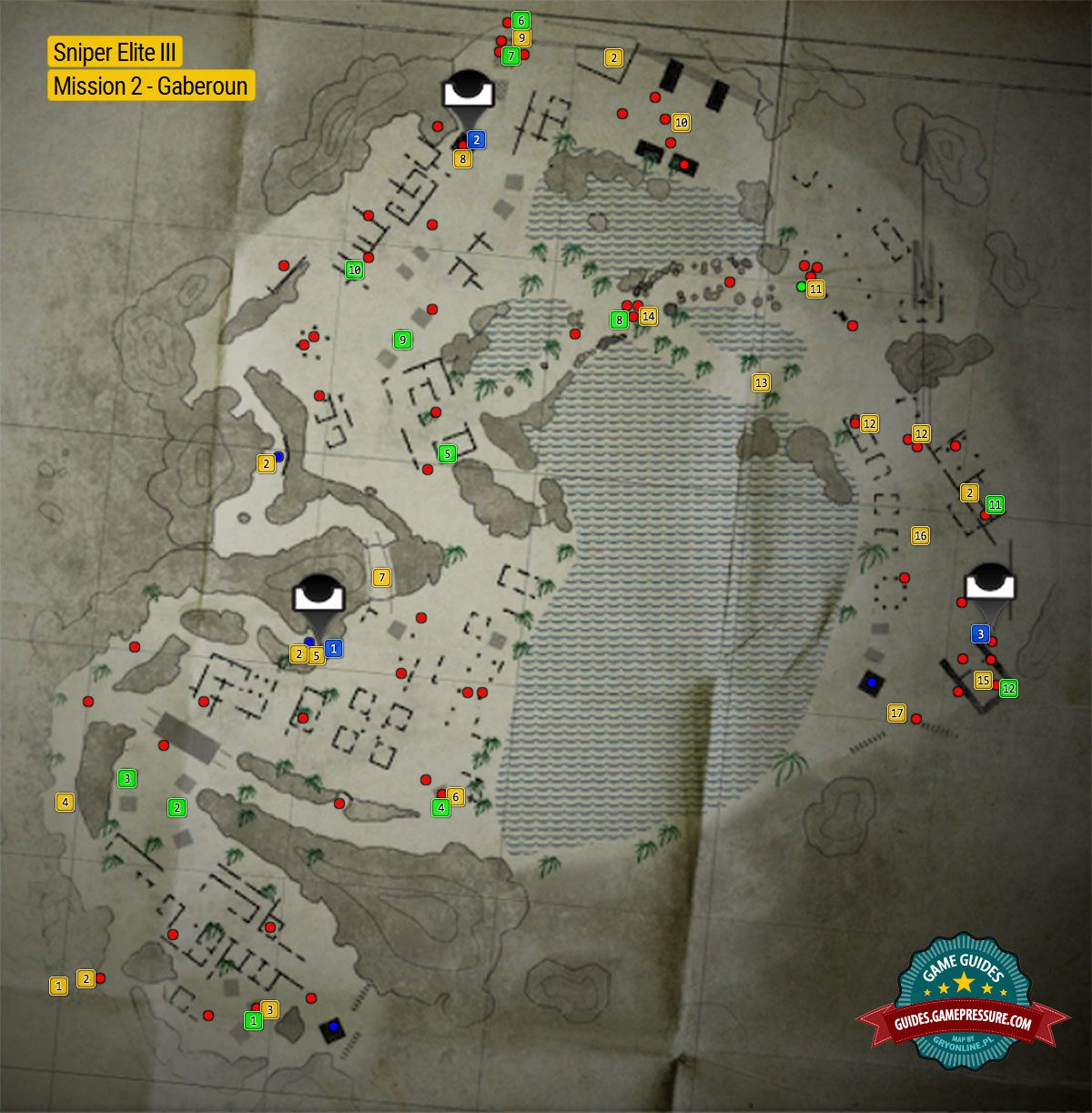 Map And Statistics | Mission 2 - Gaberoun - Sniper Elite Iii pertaining to Sniper Elite 3 Collectibles Locations Printable