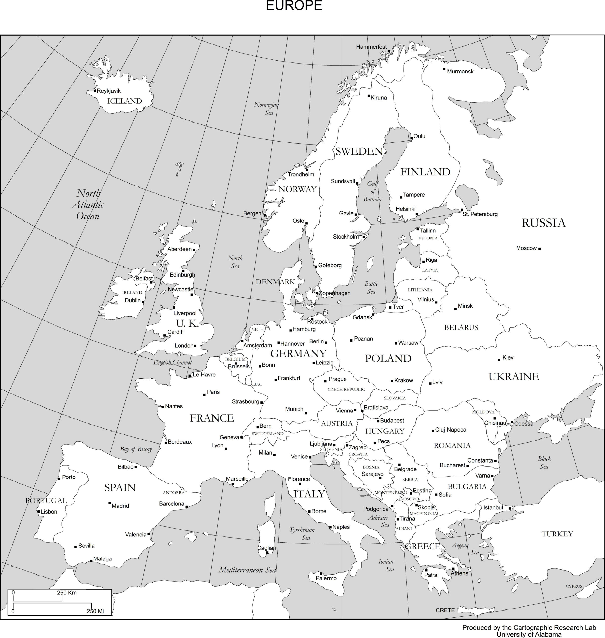 Maps Of Europe throughout Printable Map Of Europe