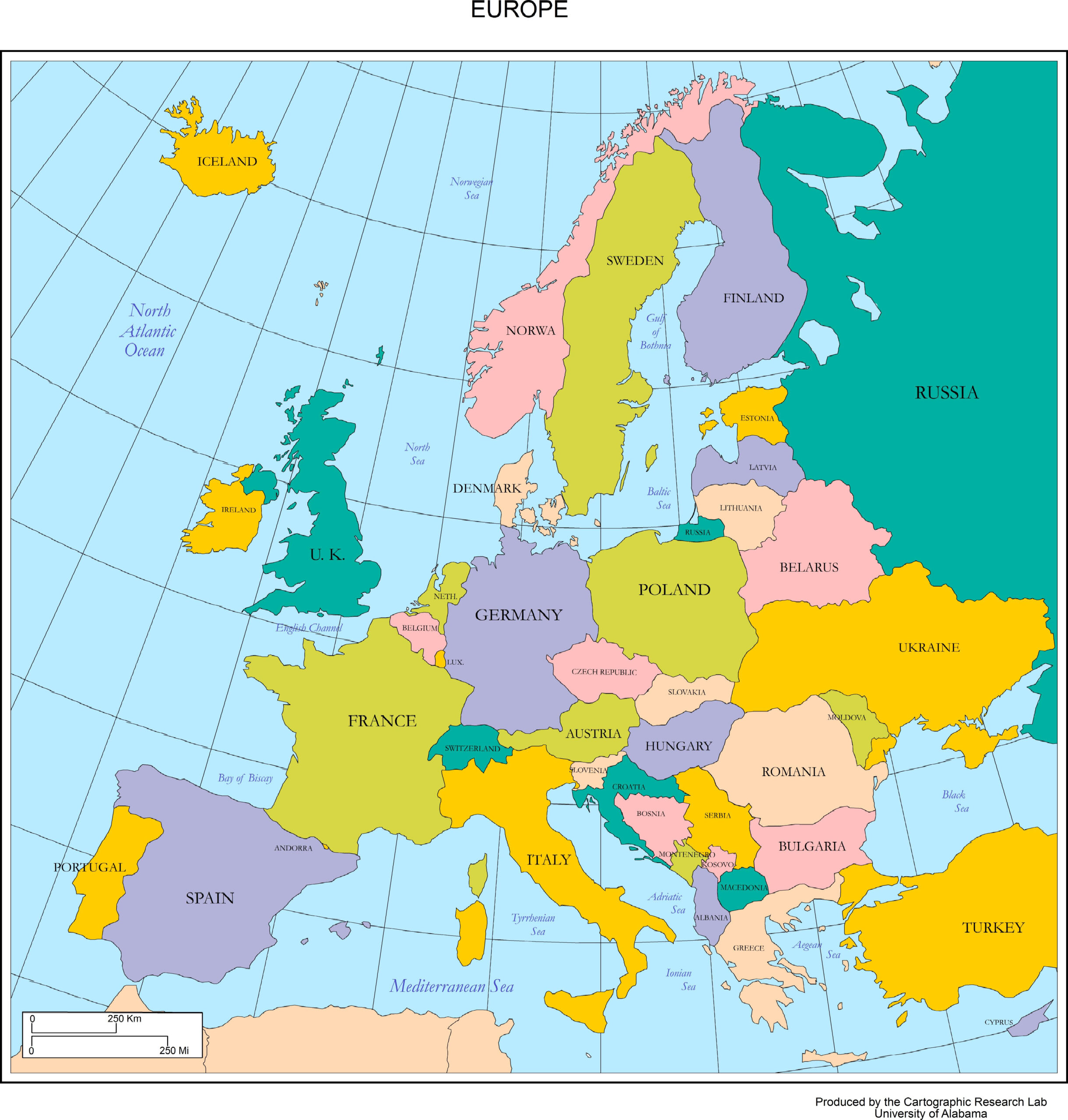 Maps Of Europe throughout Printable Map Of Europe