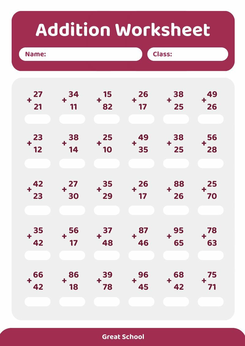 Math And Ela Worksheet Templates For Educators - Piktochart inside Free And Printable Math Worksheets