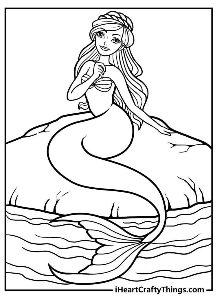 Mermaid Coloring Pages (100% Free Printables) in Printable Coloring Pictures of Mermaids