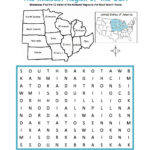 Midwest Region Of The United States Printable Map And Word Search Intended For Printable United States Midwest