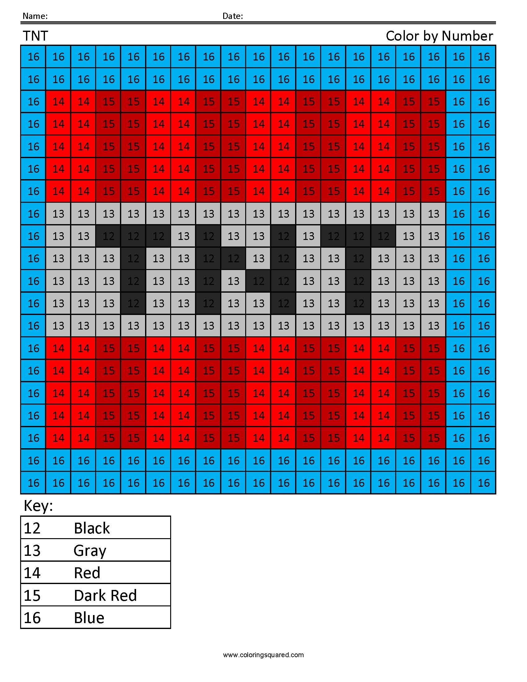 Minecraft Colornumber - Coloring Squared inside Minecraft PrintablesColor