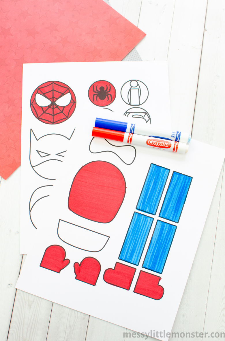 Mix And Match Superhero Craft (&amp;amp; Printable Superhero Template within Superhero Cut And Paste Activities Printable