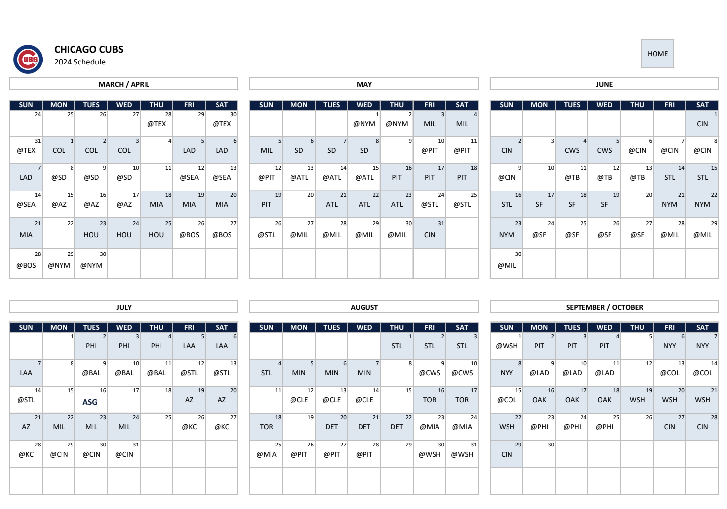 Mlb Releases The Chicago Cubs&amp;#039; 2024 Schedule - Bleacher Nation with regard to Cubs Schedule 2024 Printable