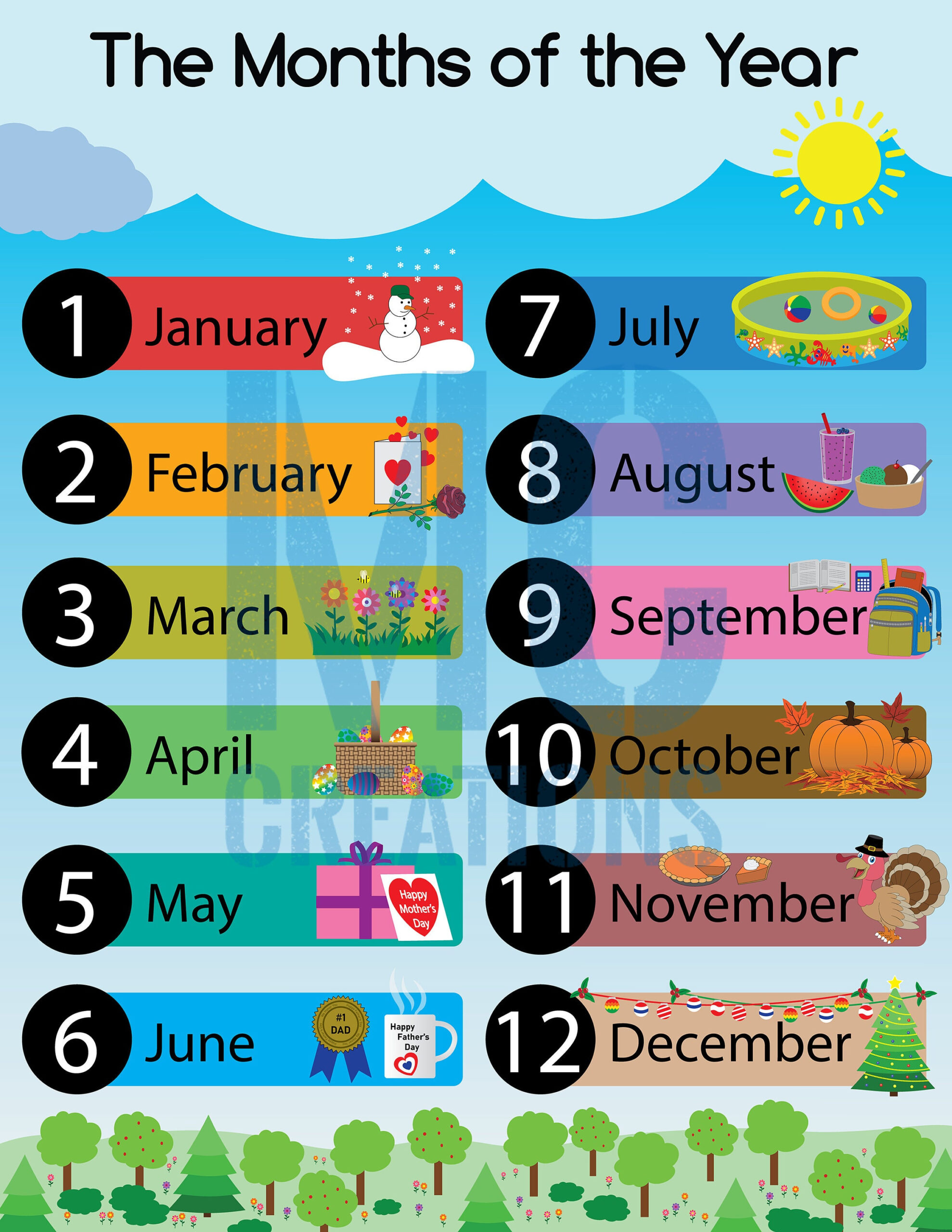 Months Of The Year Educational Printable - Etsy with Months Of The Year Printables