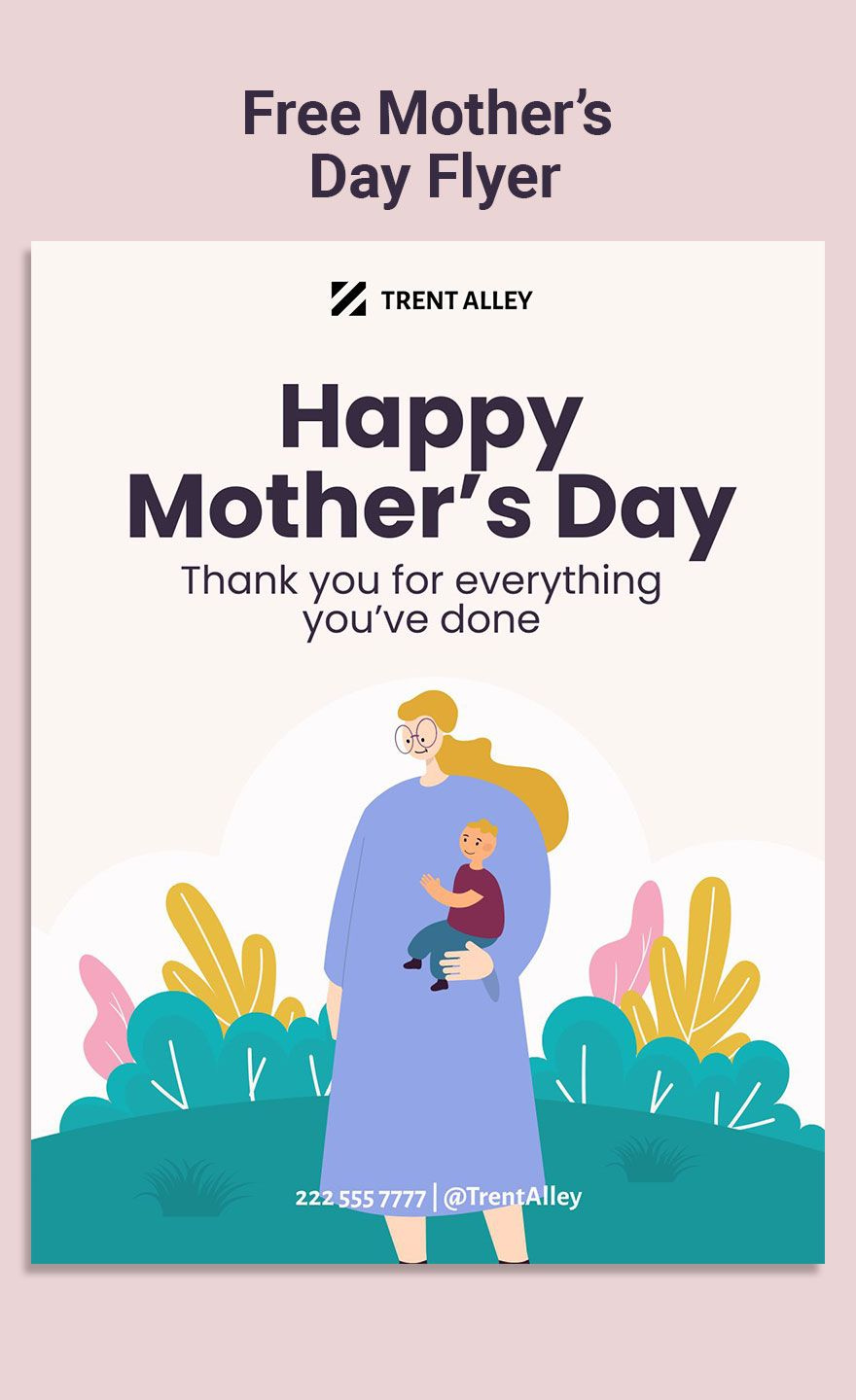 Mother&amp;#039;S Day Flyer In Eps, Illustrator, Jpg, Psd, Png, Svg, Word throughout Mother&amp;amp;#039;s Day Flyer Design Printable