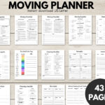 Moving Checklist Printable, Moving Planner, Relocation Planner With Regard To Printable Movingdo List