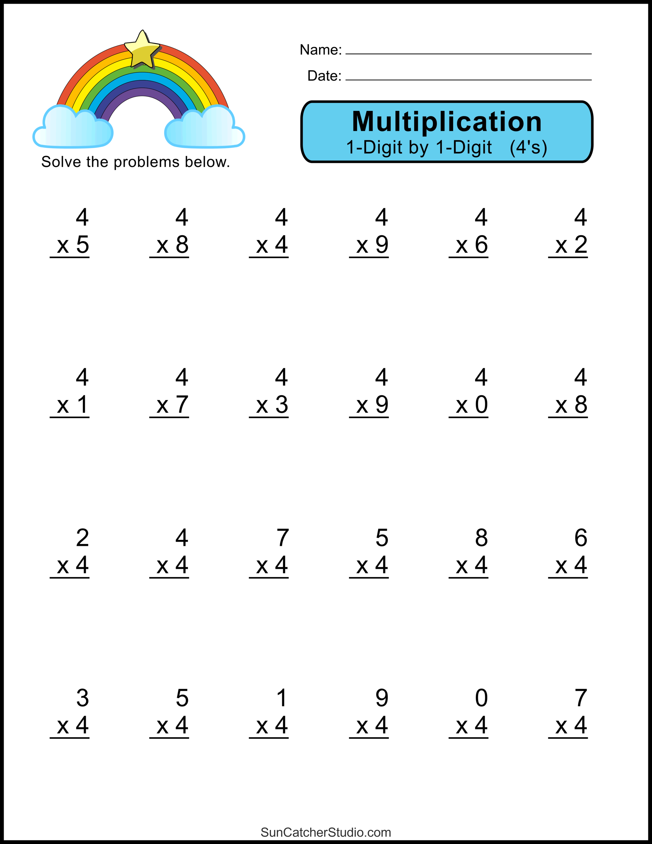 Multiplication Worksheets: (One-Digit Math Drills) – Diy Projects inside Free Printable Multiplication Worksheets