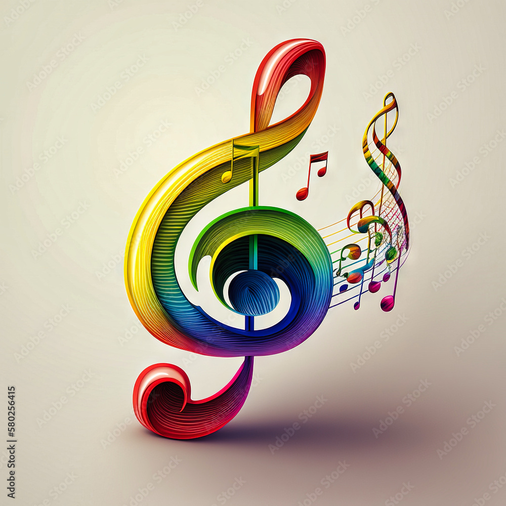 Music Graphite Poster, Treble Clef And Notes. Background throughout Treble Clef Colorful Printable