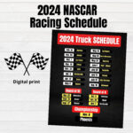 Nascar Calendar 2024   Etsy With Nascar Schedule 2024 Printable