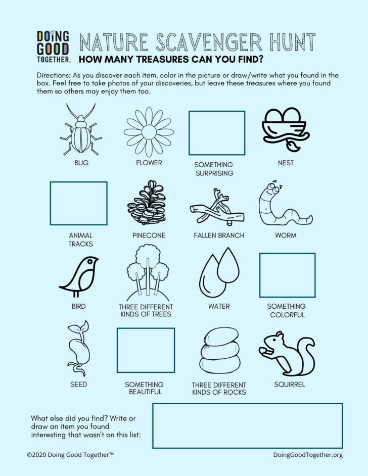 Nature Scavenger Hunt Printable