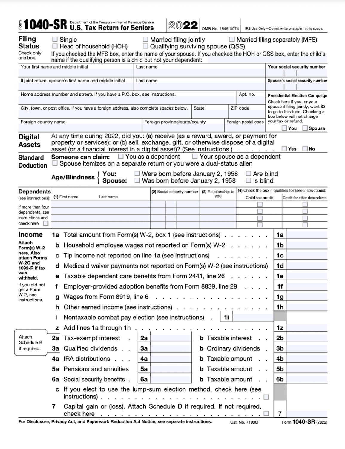 New 1040-Sr Form For Seniors In 2023 And 2024: Key Highlights within 1040 Form 2024 Printable