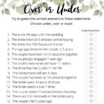 Over Or Under Bridal Shower Game (Free Printable) pertaining to Free Printable Wedding Shower Games