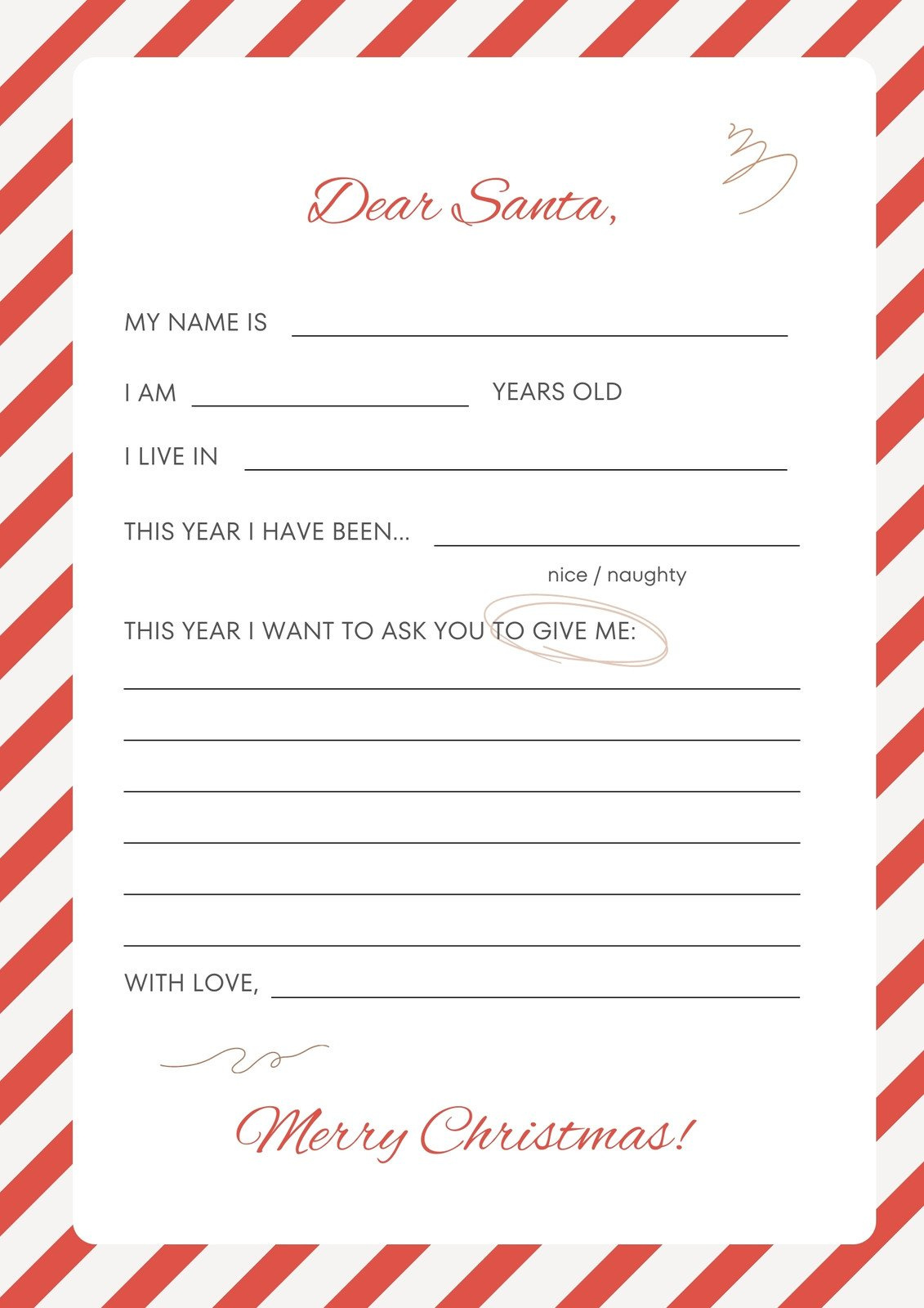 Page 2 - Free Printable Santa Letter Templates You Can Customize regarding Free Printable Father Christmas Letter