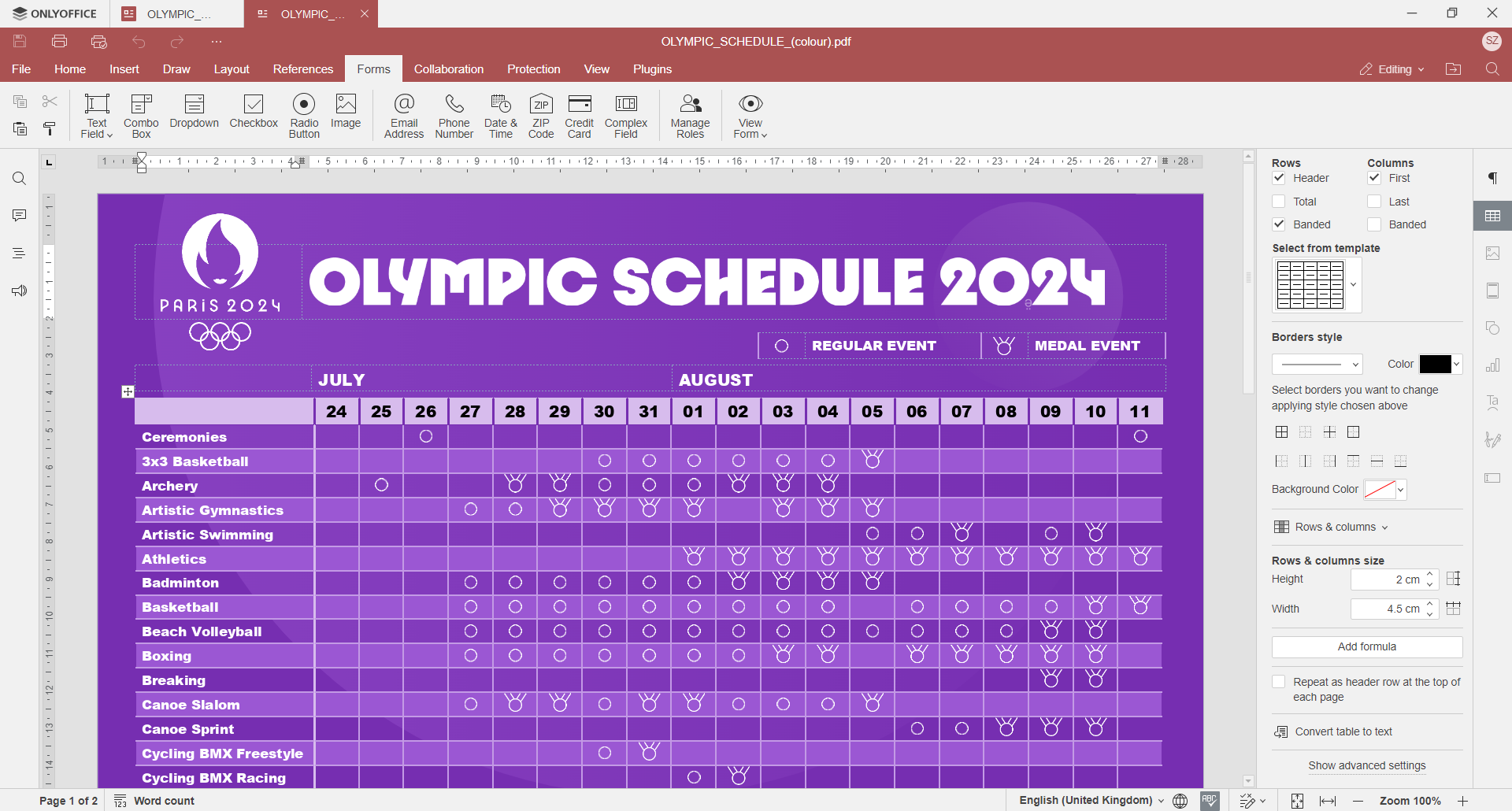 Paris 2024: Olympic Games Schedule And Resultscountry - News inside Olympic Schedule 2024 Printable