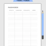 Password Tracker Printable & Fillable, Password Log Intended For Printable Password Log App