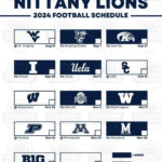 Penn State Nittany Lions Football 2024 Printable Schedule Football In Penn State Football Schedule 2024 Printable