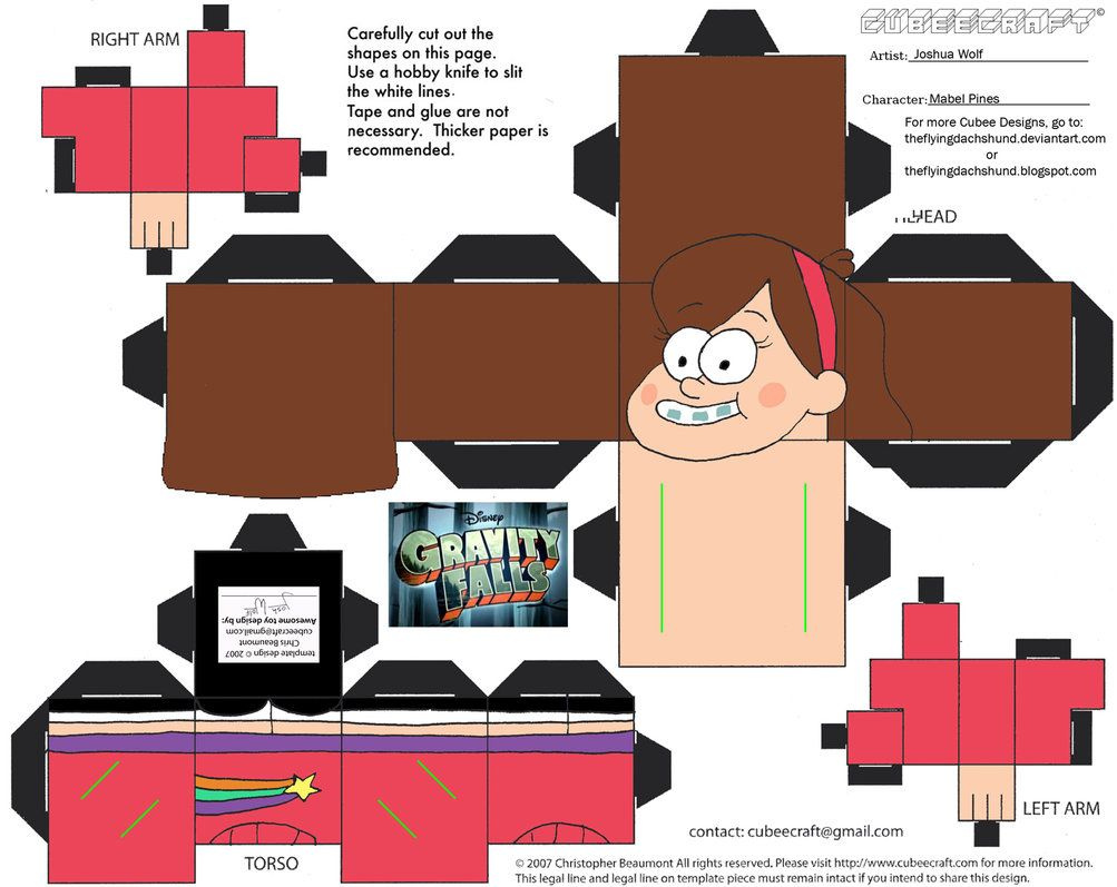 Pin Page inside Dipper And Mabel Printable 3D Box