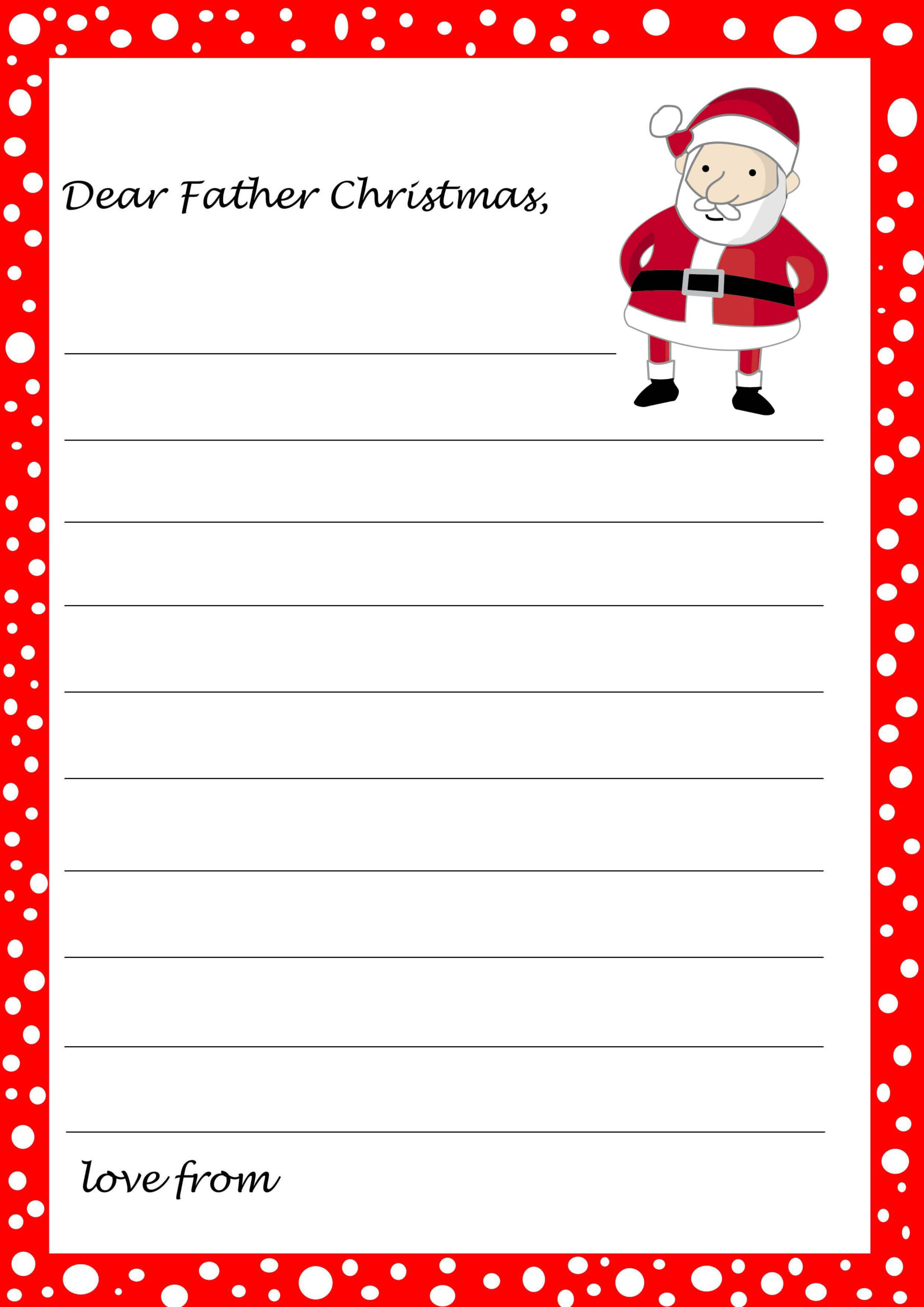 Pin Page inside Father Christmas Letter Template Printable