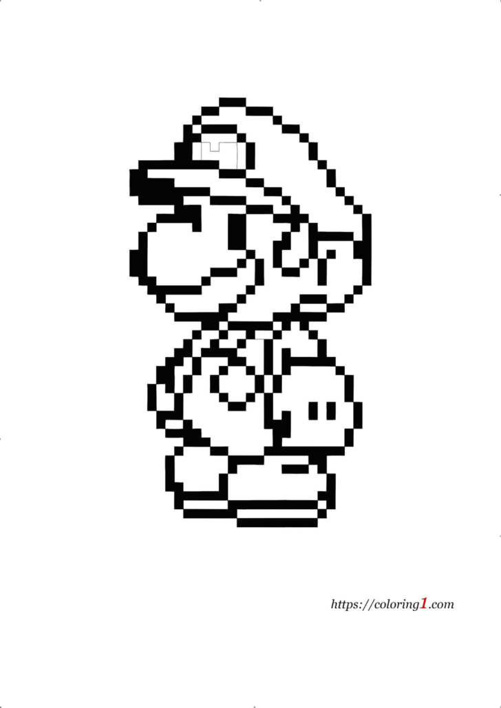 Mario Bros Free Printable Pixel Art