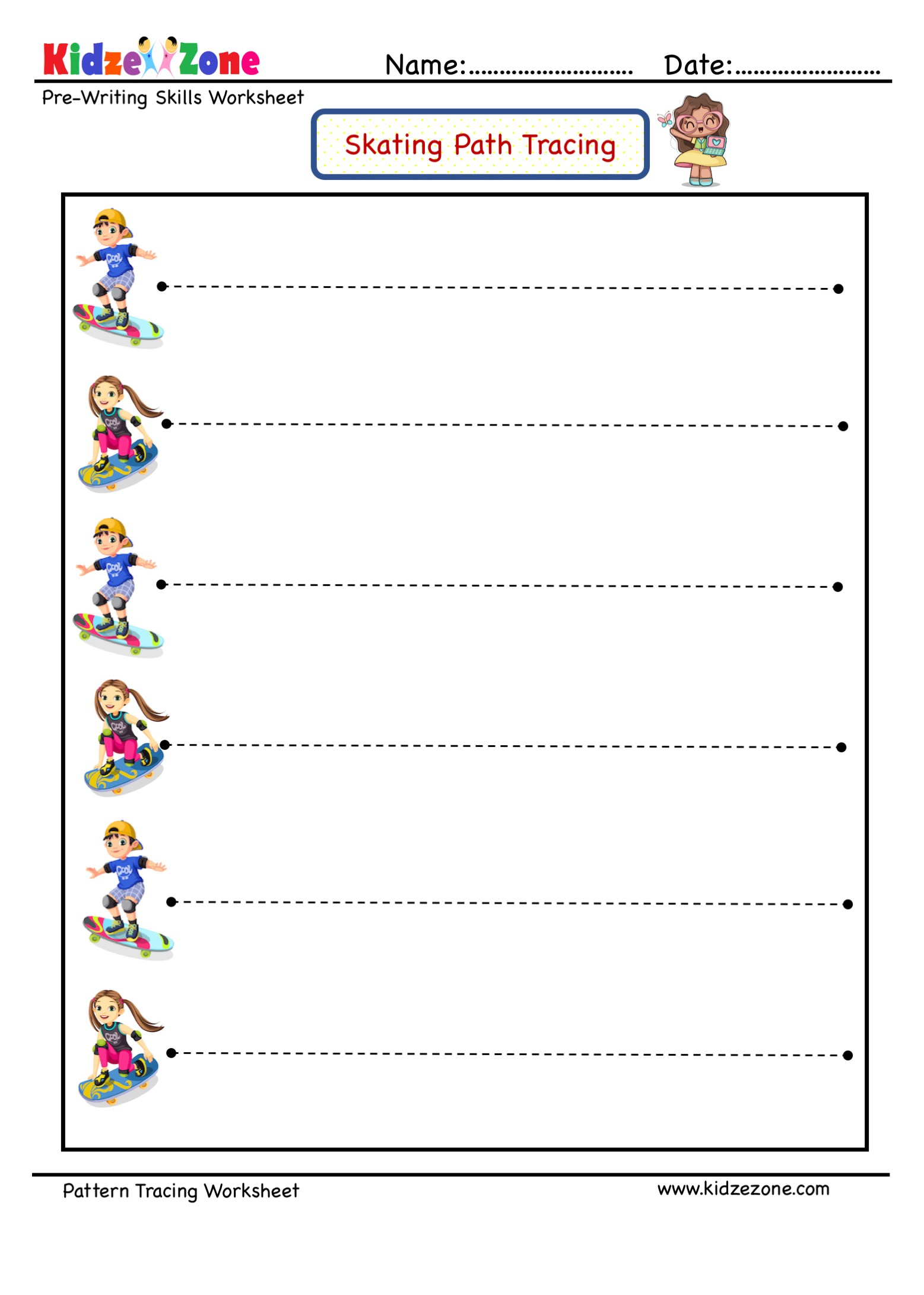 Pre-Writing Pattern Tracing Sleeping Lines - Kidzezone within Trace Lines Sleeping Printable