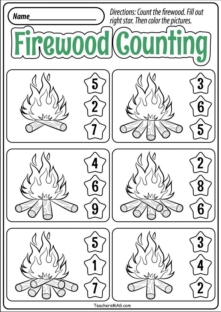 Preschool Fall-Themed Math Worksheets intended for Math Camping Worksheets Printable