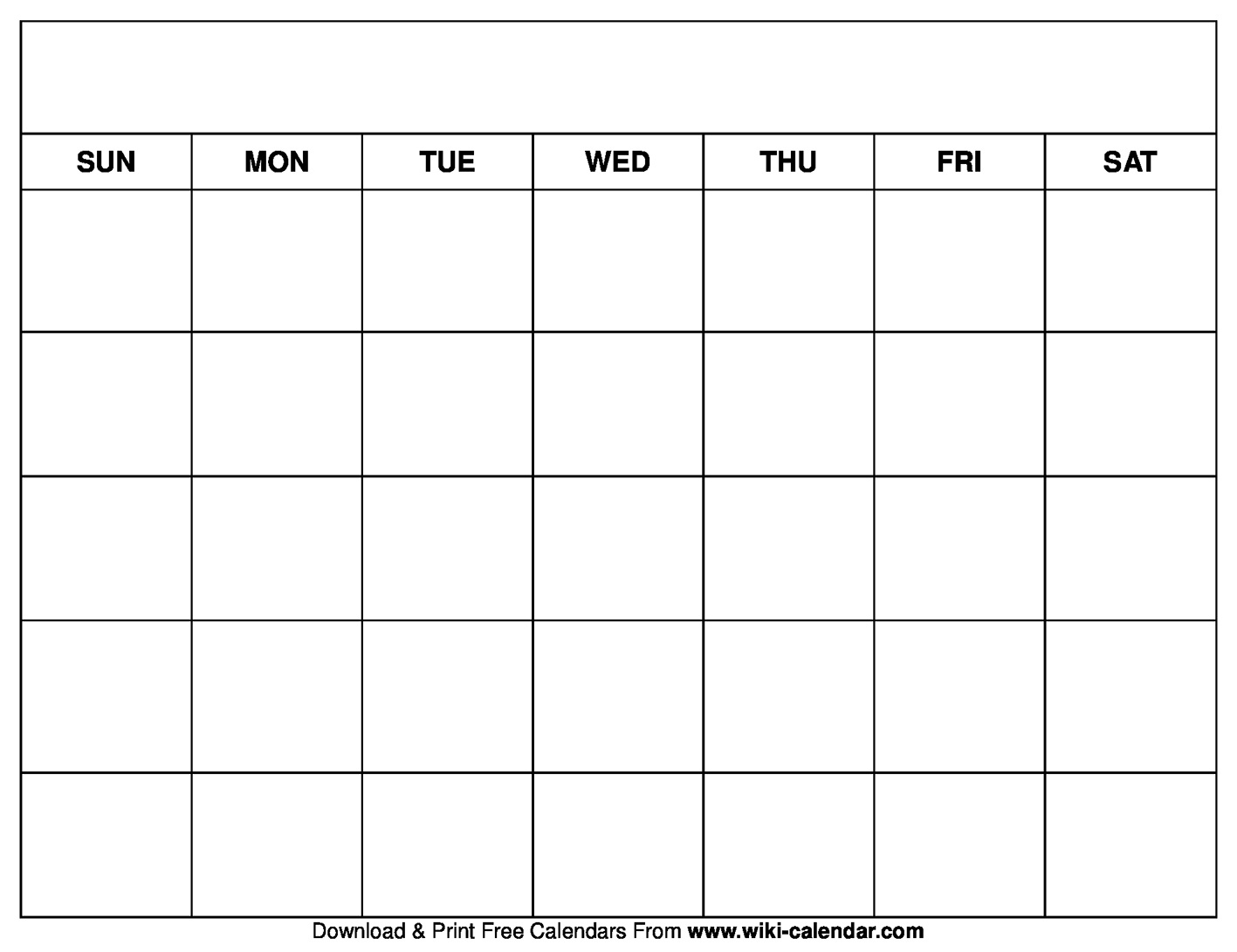 Printable Blank Calendar Templates - Wiki Calendar for Printable Monthly Calendars Free