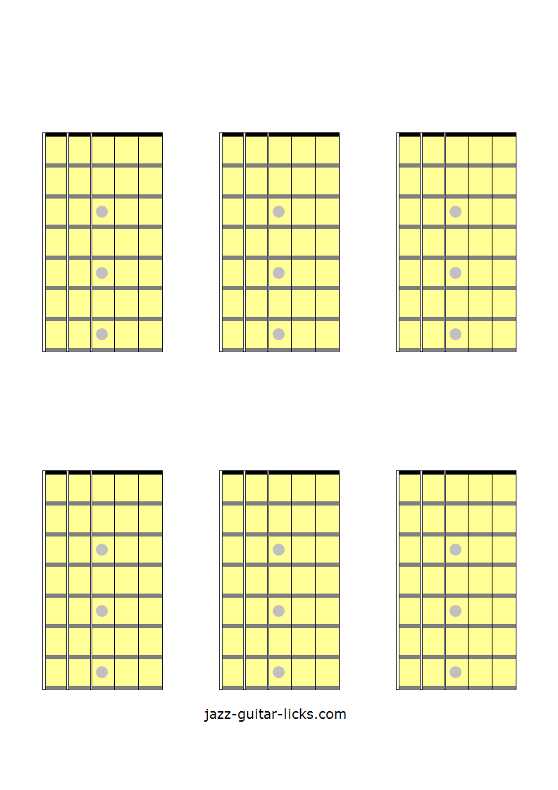 Printable Blank Guitar Neck Diagrams - Chord &amp;amp; Scale Charts with Free Printable Printable Blank Chord Charts