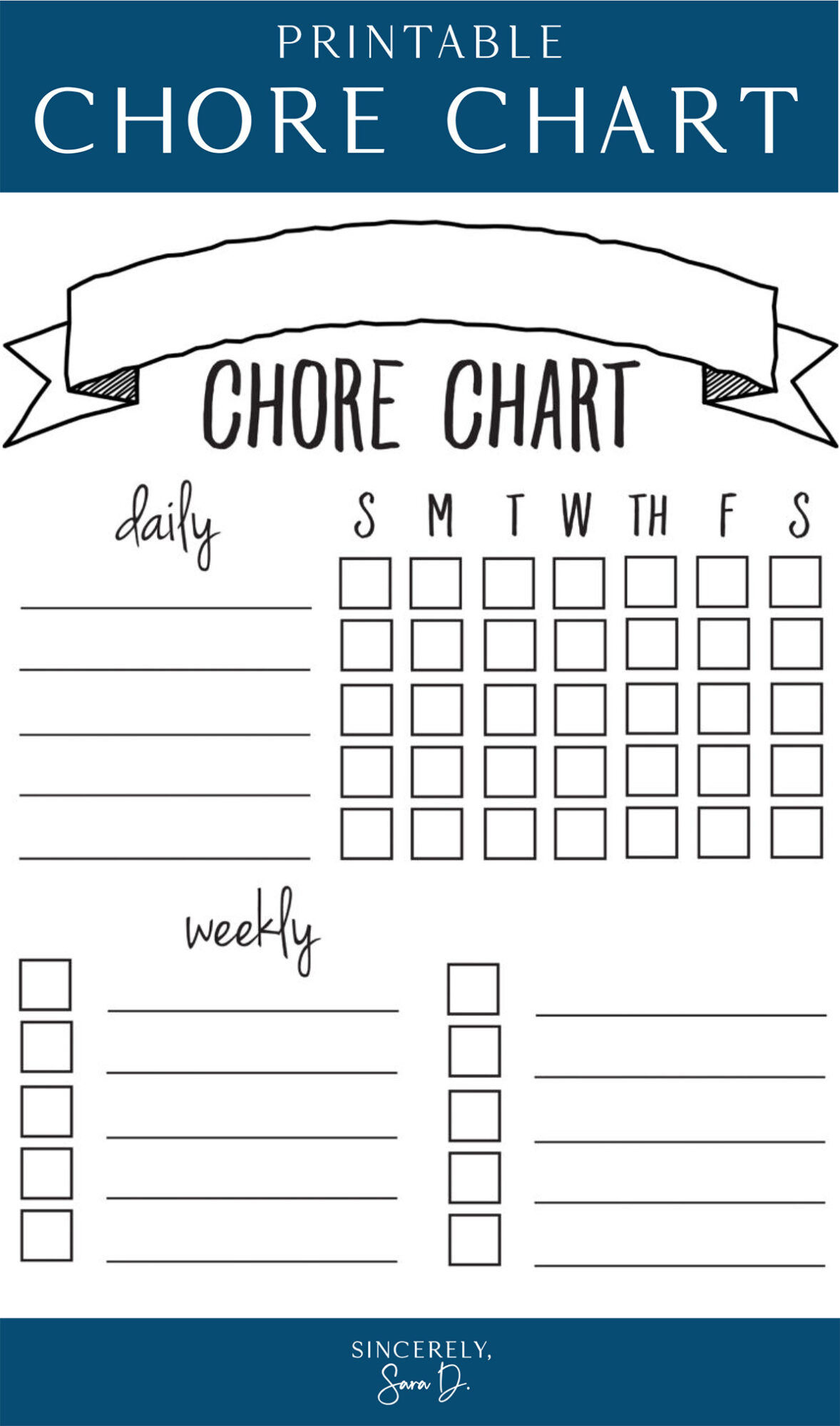 Printable Chore Chart - Sincerely, Sara D. | Home Decor &amp;amp; Diy Projects with Free Printable Chore Chart