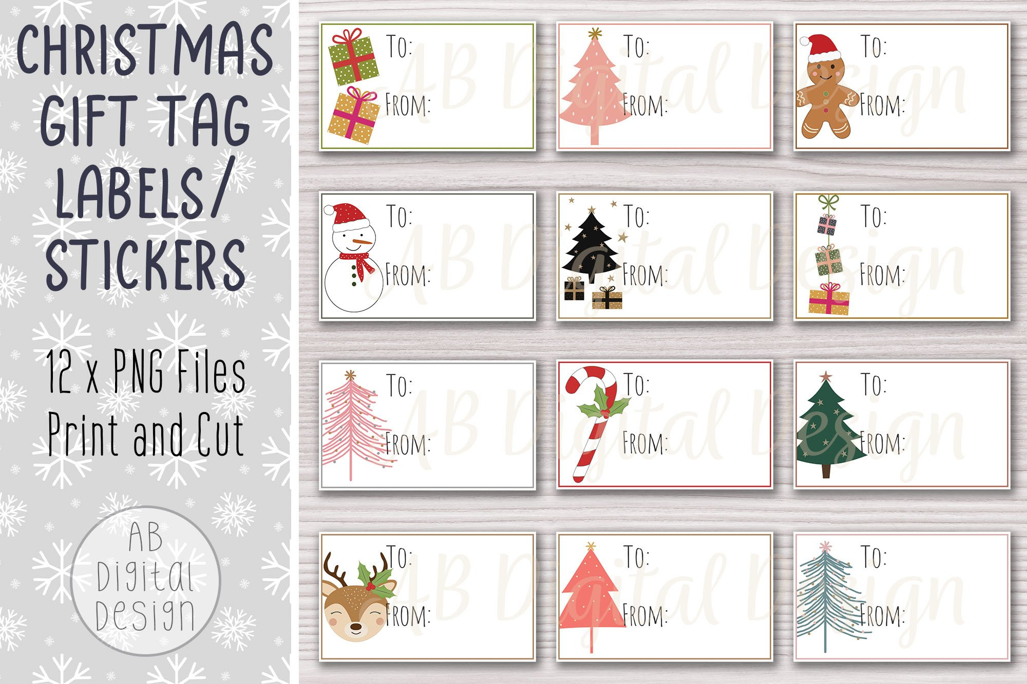 Printable Christmas Gift Tag For Print And Cut intended for Printable Christmas Labels For Presents