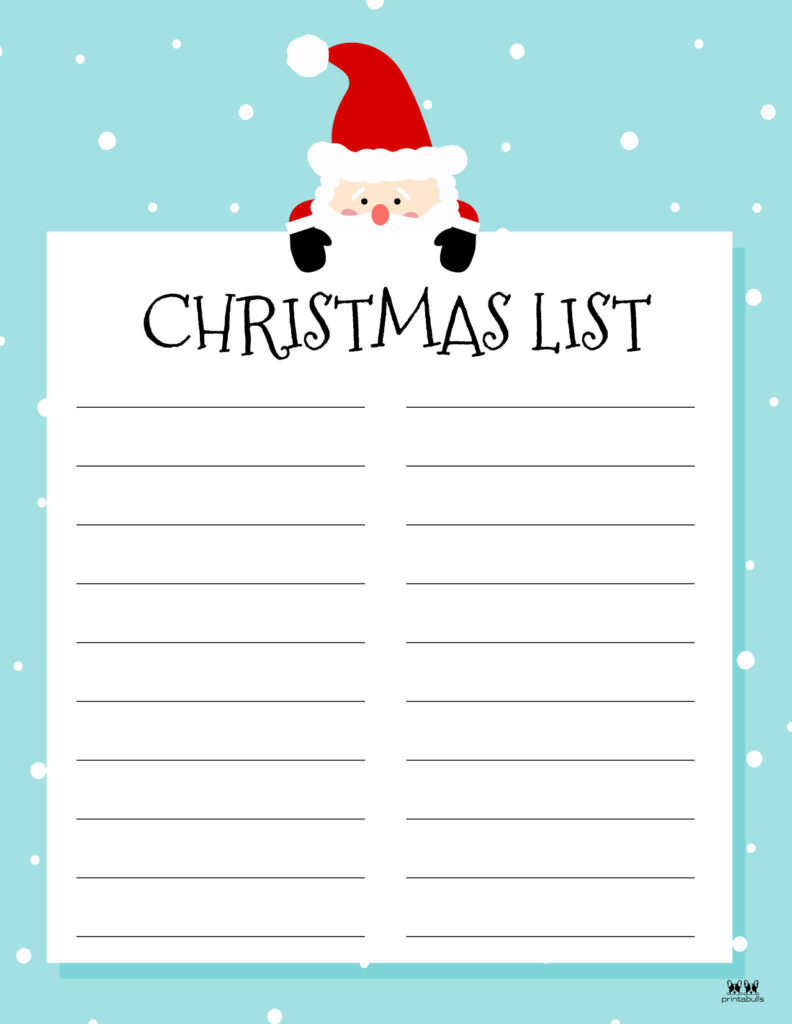 Printable Christmas Lists - 25 Free Printables | Printabulls for Free Printable Christmas List