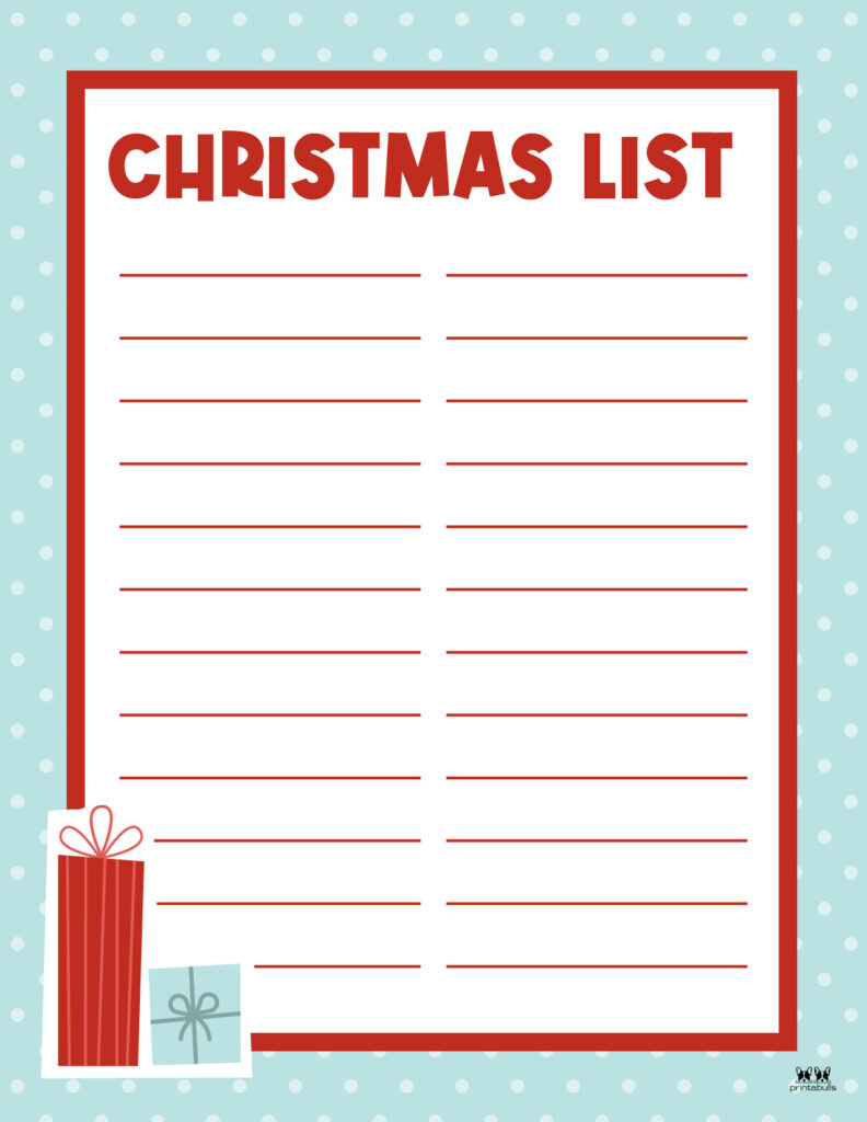 Printable Christmas Lists - 25 Free Printables | Printabulls intended for Santa Wish List Printable