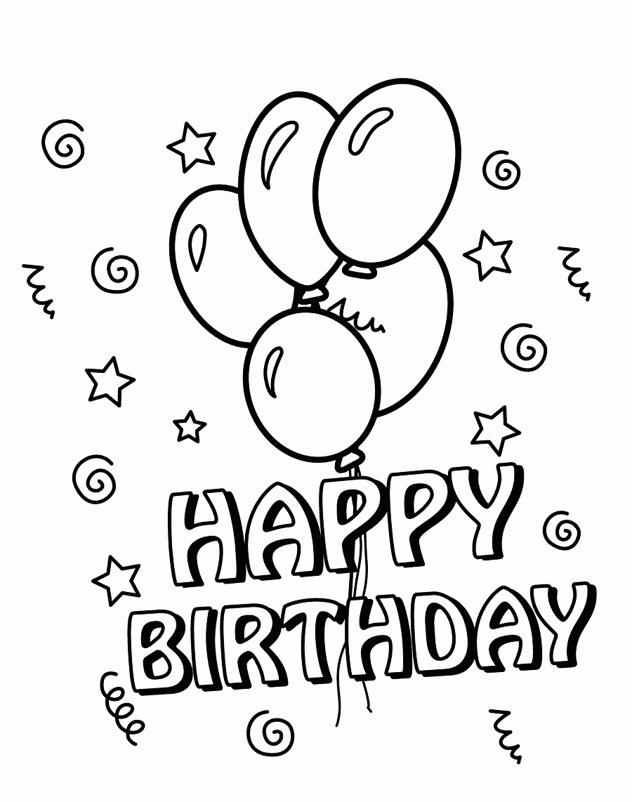 Printable Coloring Pages with regard to Printable Happy Birthday Coloring Sheets