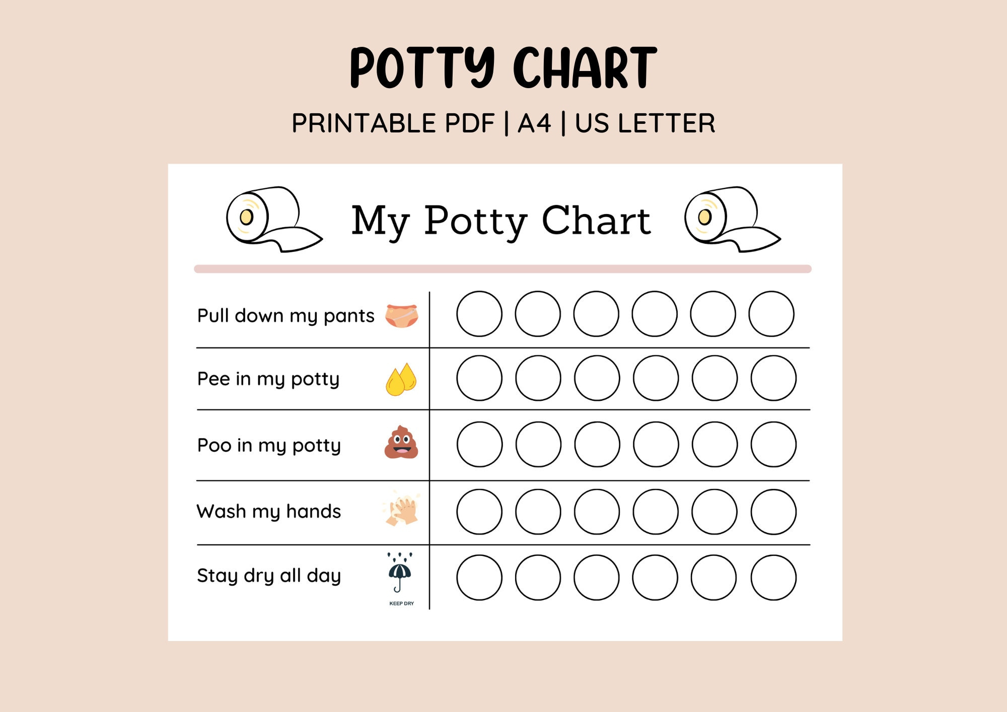 Printable Cute Potty Training Chart Sticker Chart Printable Reward in Potty Training Chart Free Printable