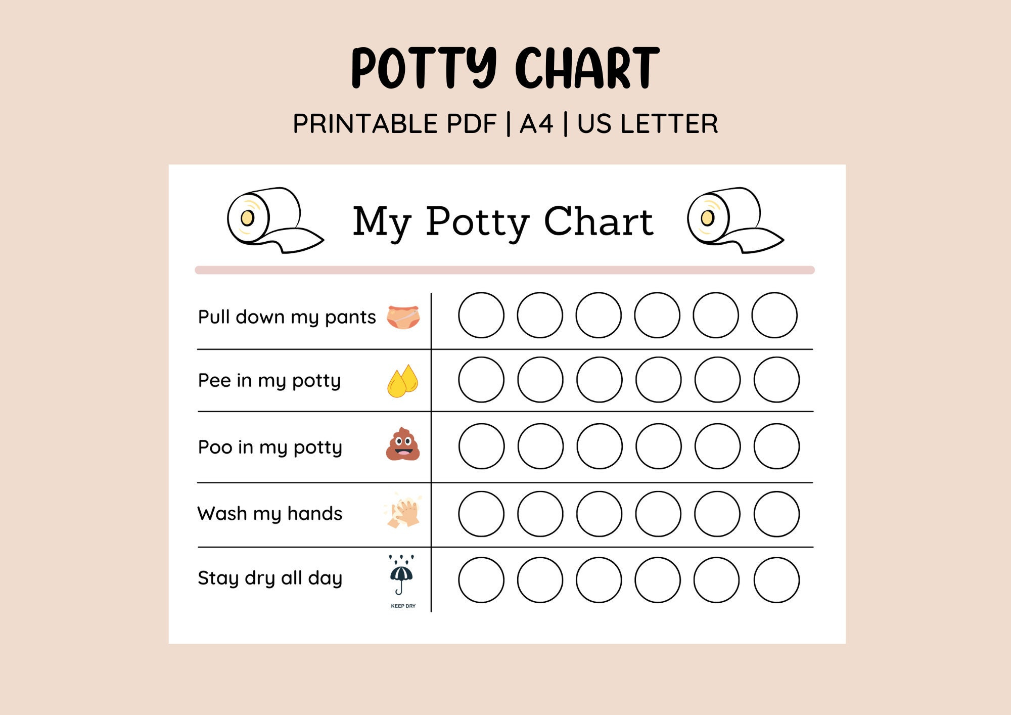 Printable Cute Potty Training Chart Sticker Chart Printable Reward with Printable Potty Training Chart