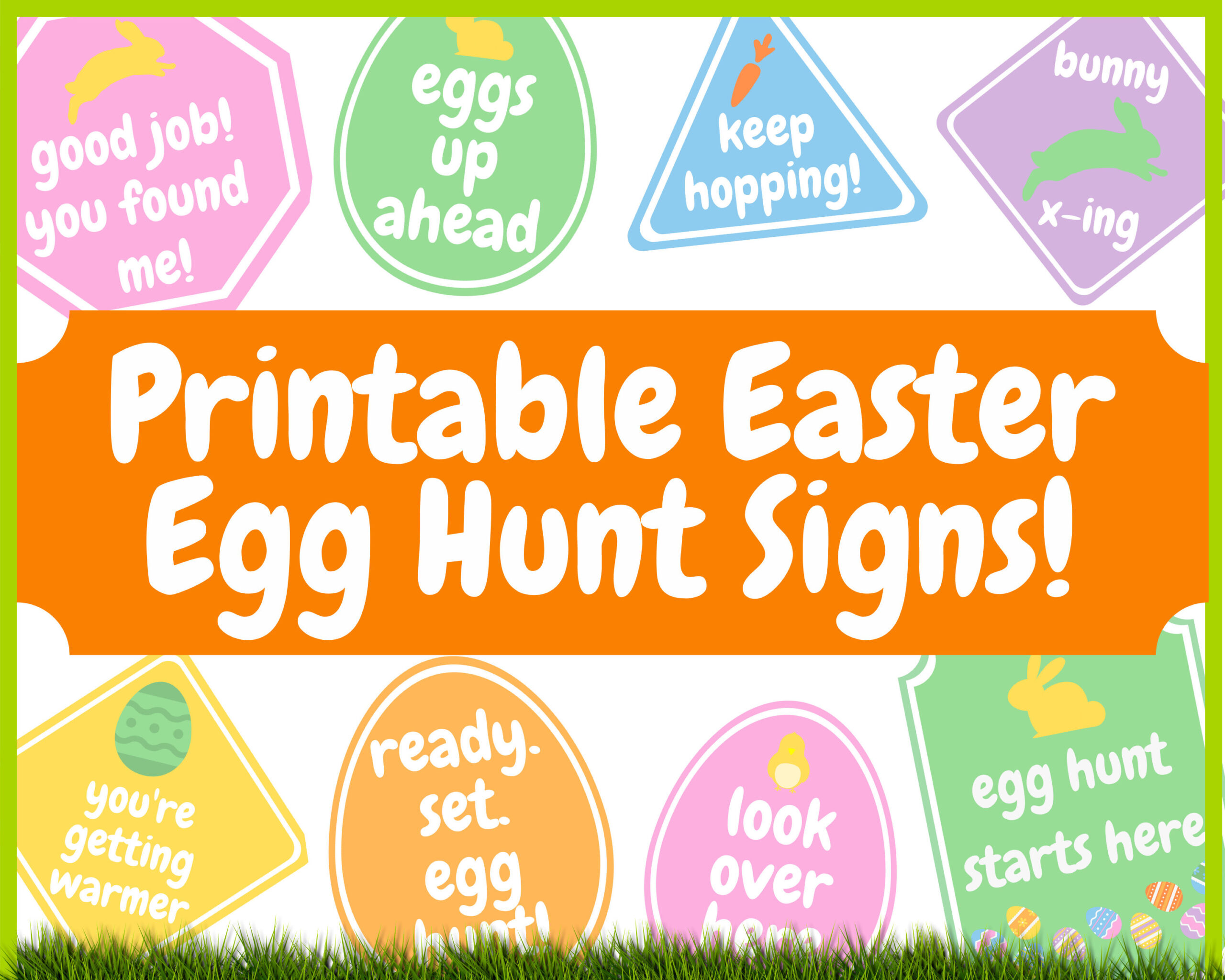 Printable Easter Egg Hunt Signs, Digital Printable Egg Hunt with Printable Egg Hunt Signs