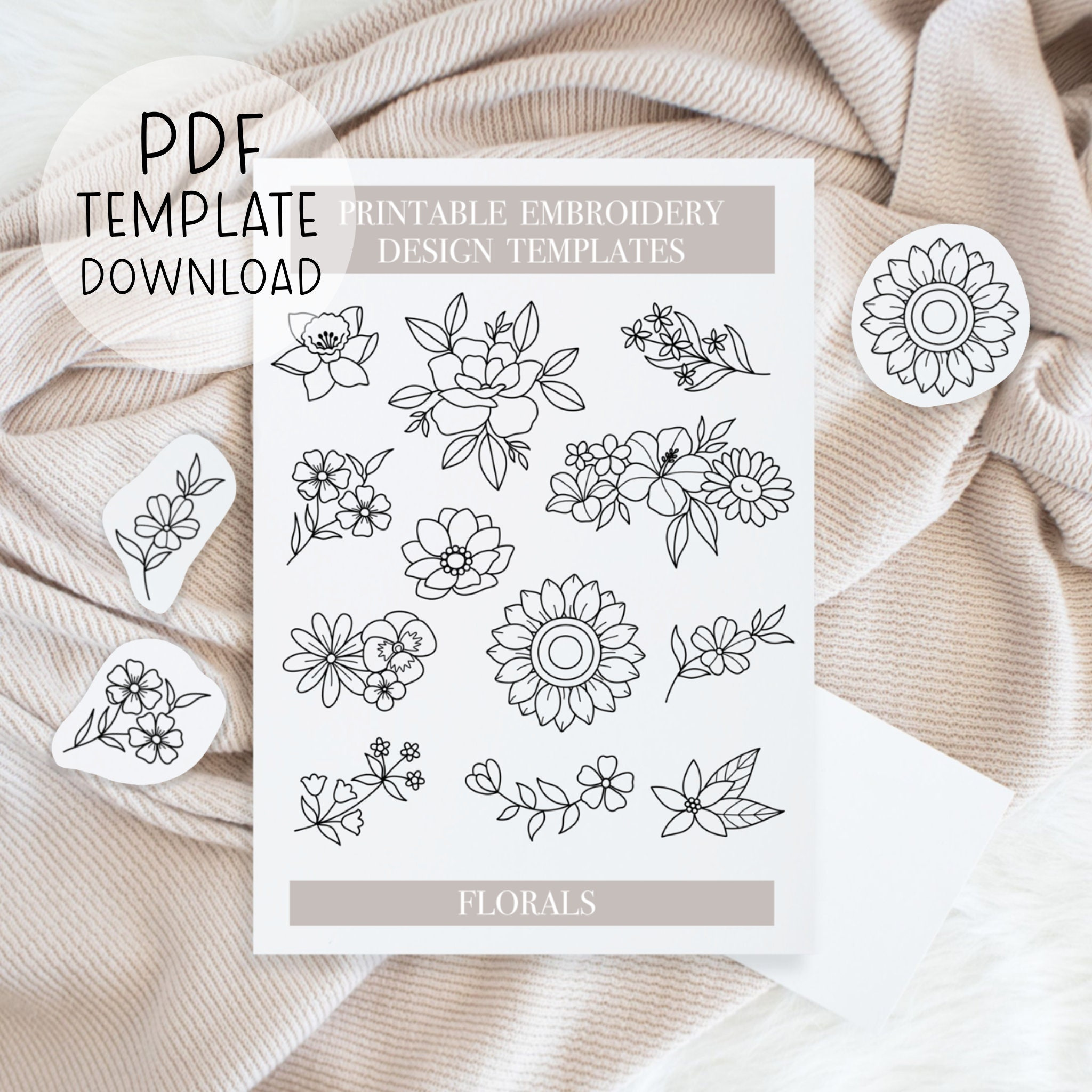 Printable Floral Embroidery Patterns Sheet, Floral Hand Embroidery regarding Stensil For Embroidery For Towels Printable